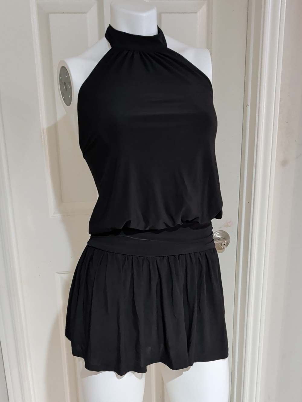 21 Saints Black Halter Mini Dress Y2K Style 2000s 90s Women's Small
